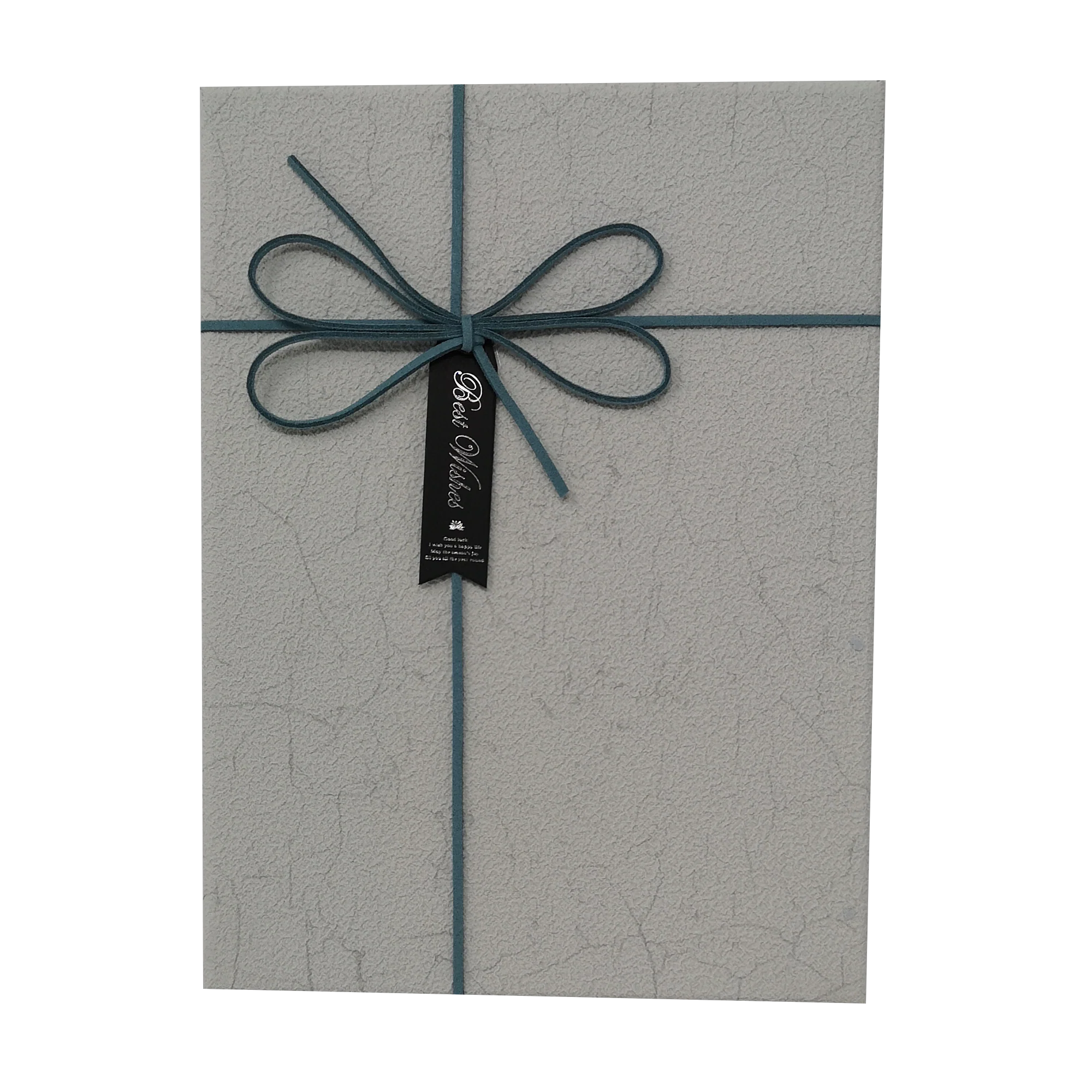 Textured Rectangle Gift Box with Ribbon and Tag - Image 5