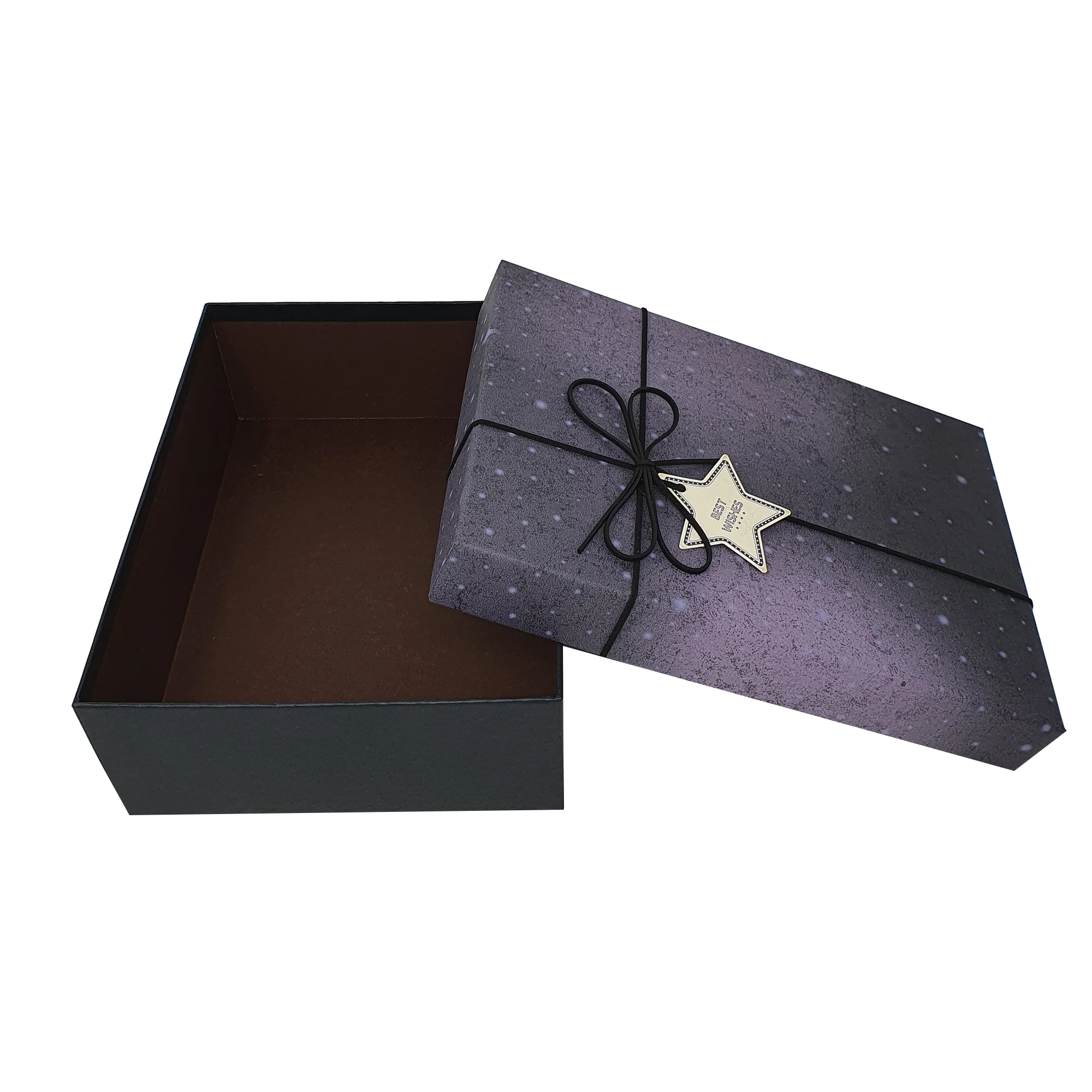 Starry Sky Rigid Gift Box with Ribbon and Bow - Image 2