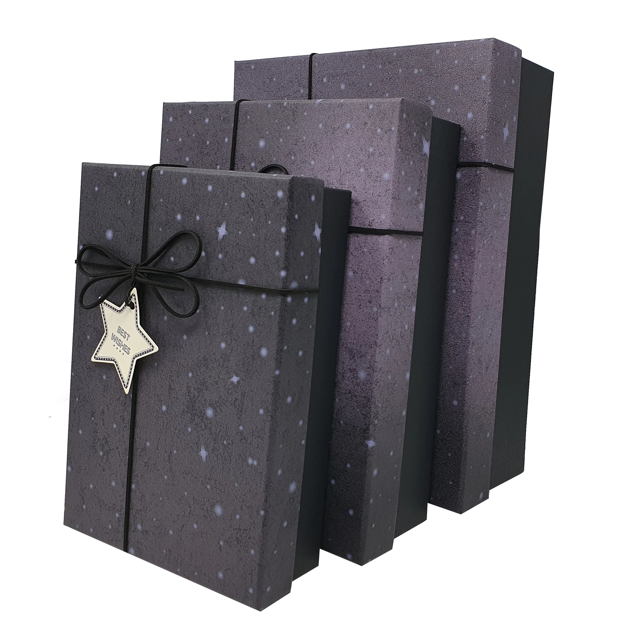 Starry Sky Rigid Gift Box with Ribbon and Bow - Image 4