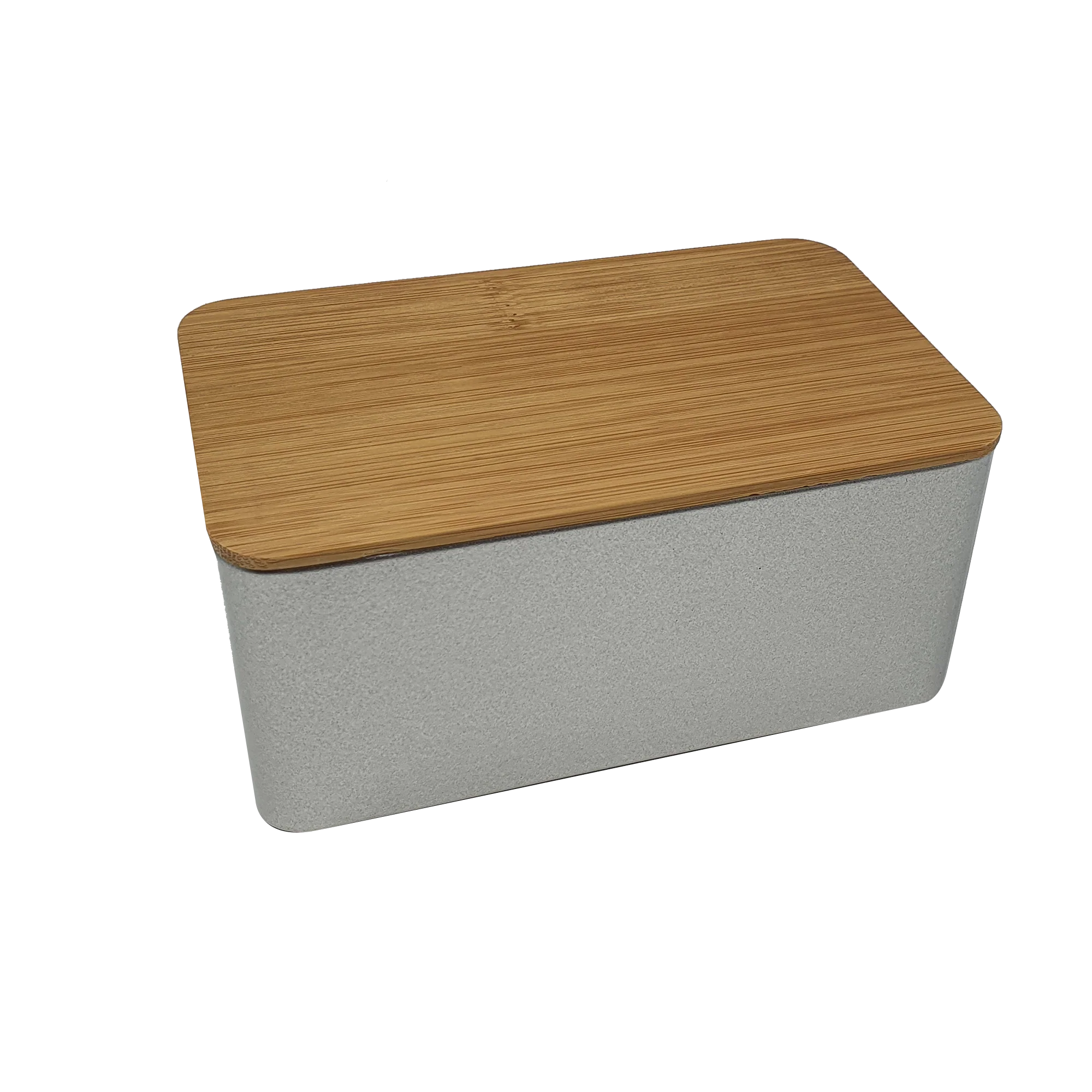 Rectangular Tin With Bamboo Solid Lid/ L130(mm) x W80(mm) x H58(mm)