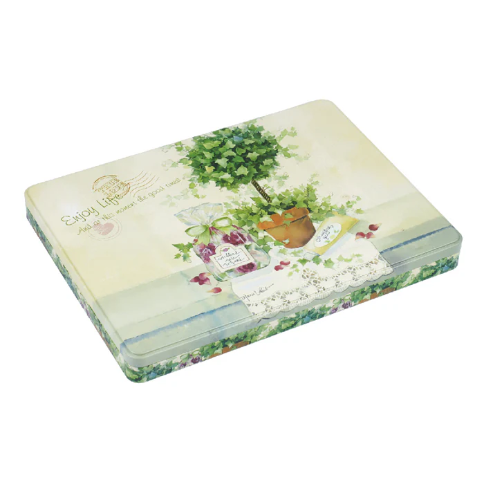 A4 Rectangular Step Lid Paper Storage Tin - Image 6