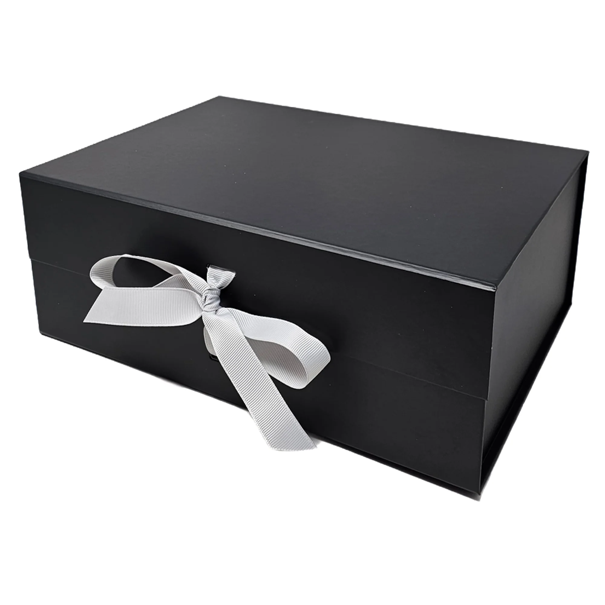A4 Black Magnetic Gift Box (Single & Bulk Packs) – Luxury Foldable Hamper Packaging with Ribbon - Image 9