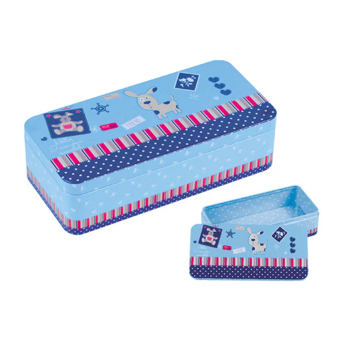 Rectangular Solid Lid Storage Tin with inside print - Image 6