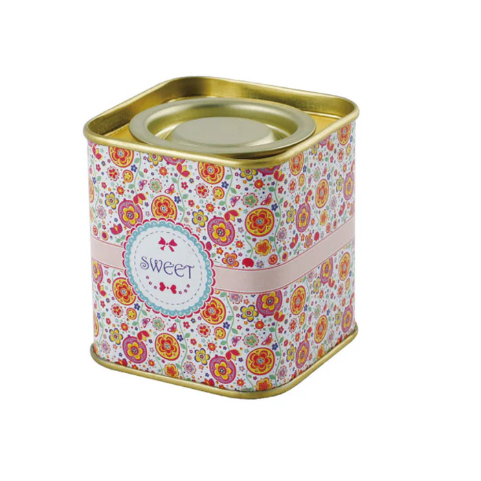 Square Lever Lid Tea Tin - Image 11