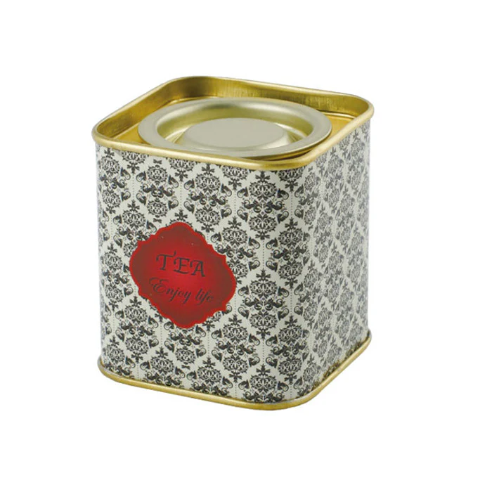 Square Lever Lid Tea Tin - Image 12