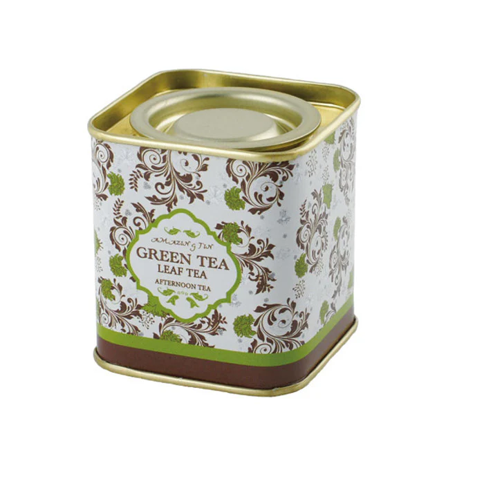 Square Lever Lid Tea Tin - Image 14