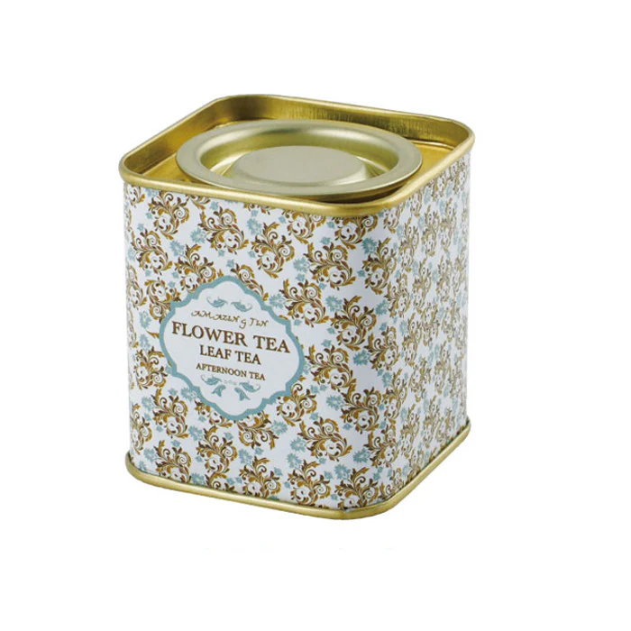Square Lever Lid Tea Tin - Image 16