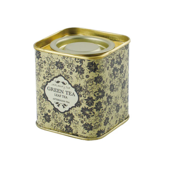 Square Lever Lid Tea Tin - Image 17