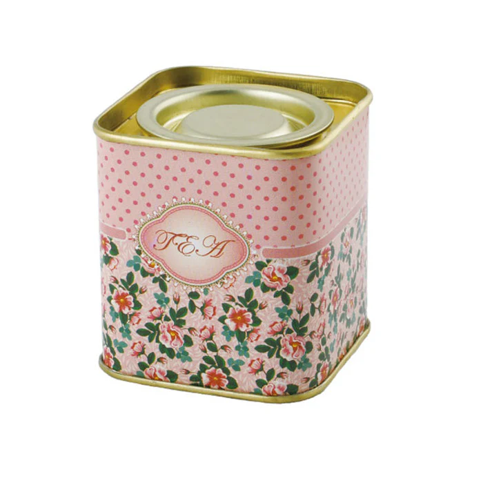 Square Lever Lid Tea Tin - Image 3