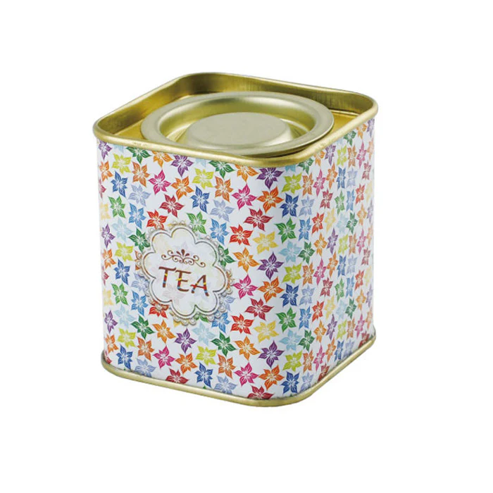 Square Lever Lid Tea Tin - Image 4