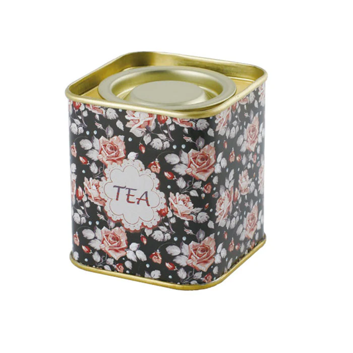 Square Lever Lid Tea Tin - Image 7