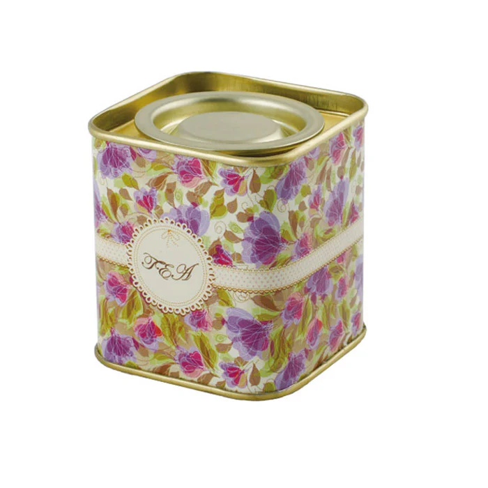 Square Lever Lid Tea Tin - Image 8