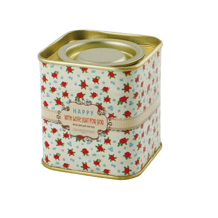Square Lever Lid Tea Tin - Image 9