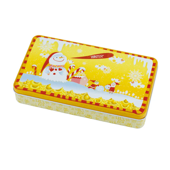 Deep Rectangular Step Lid  Christmas Gifts Storage Tin - Image 4