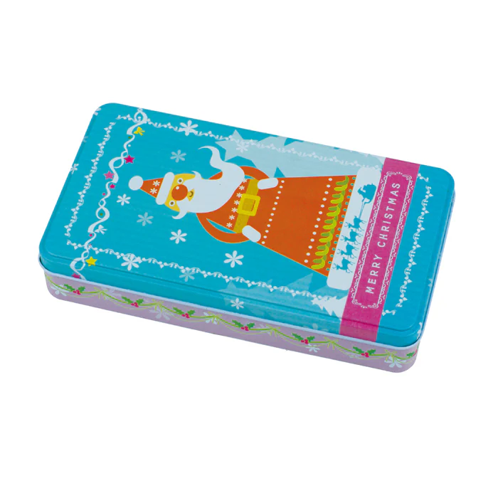 Deep Rectangular Step Lid  Christmas Gifts Storage Tin - Image 6
