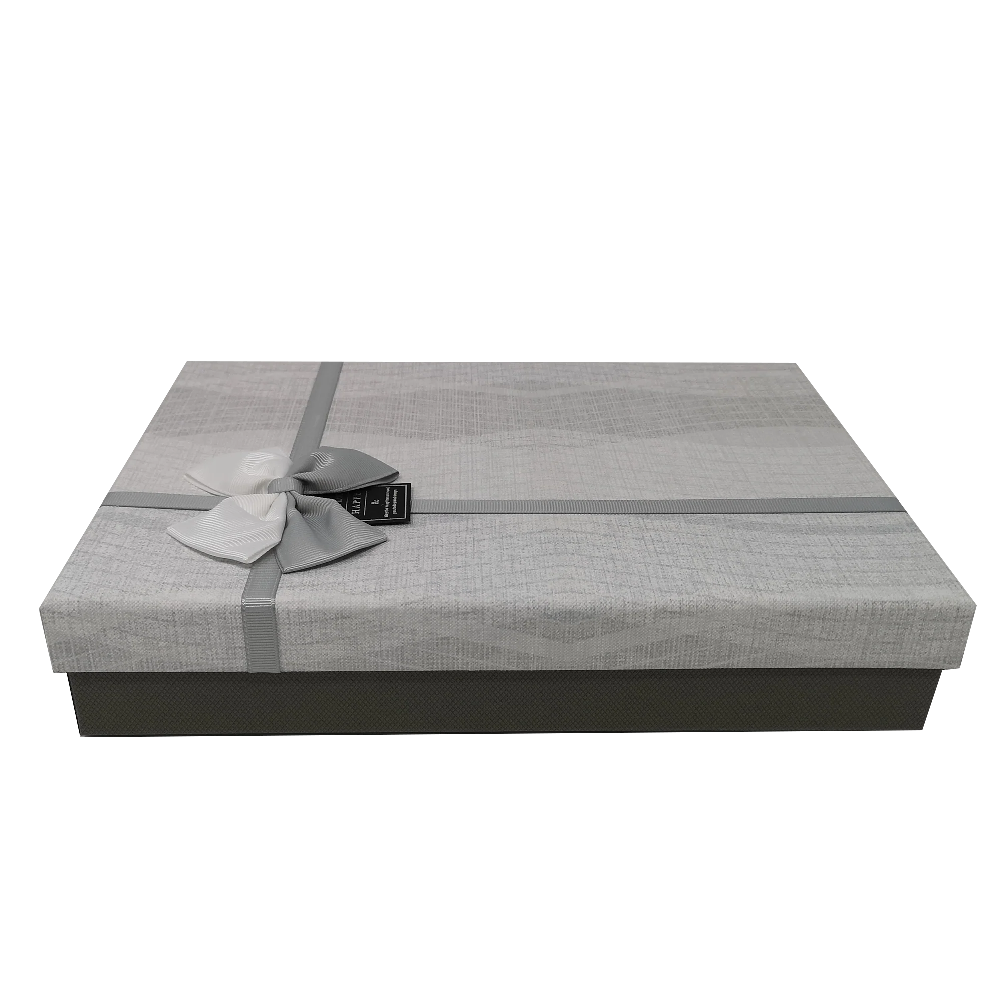 Geometric Pattern Gift Box with Ribbon and Tag - Image 5