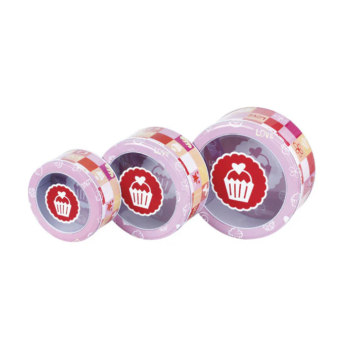 Round Window Lid Stackable Storage Tin - Set of 3 - Image 5