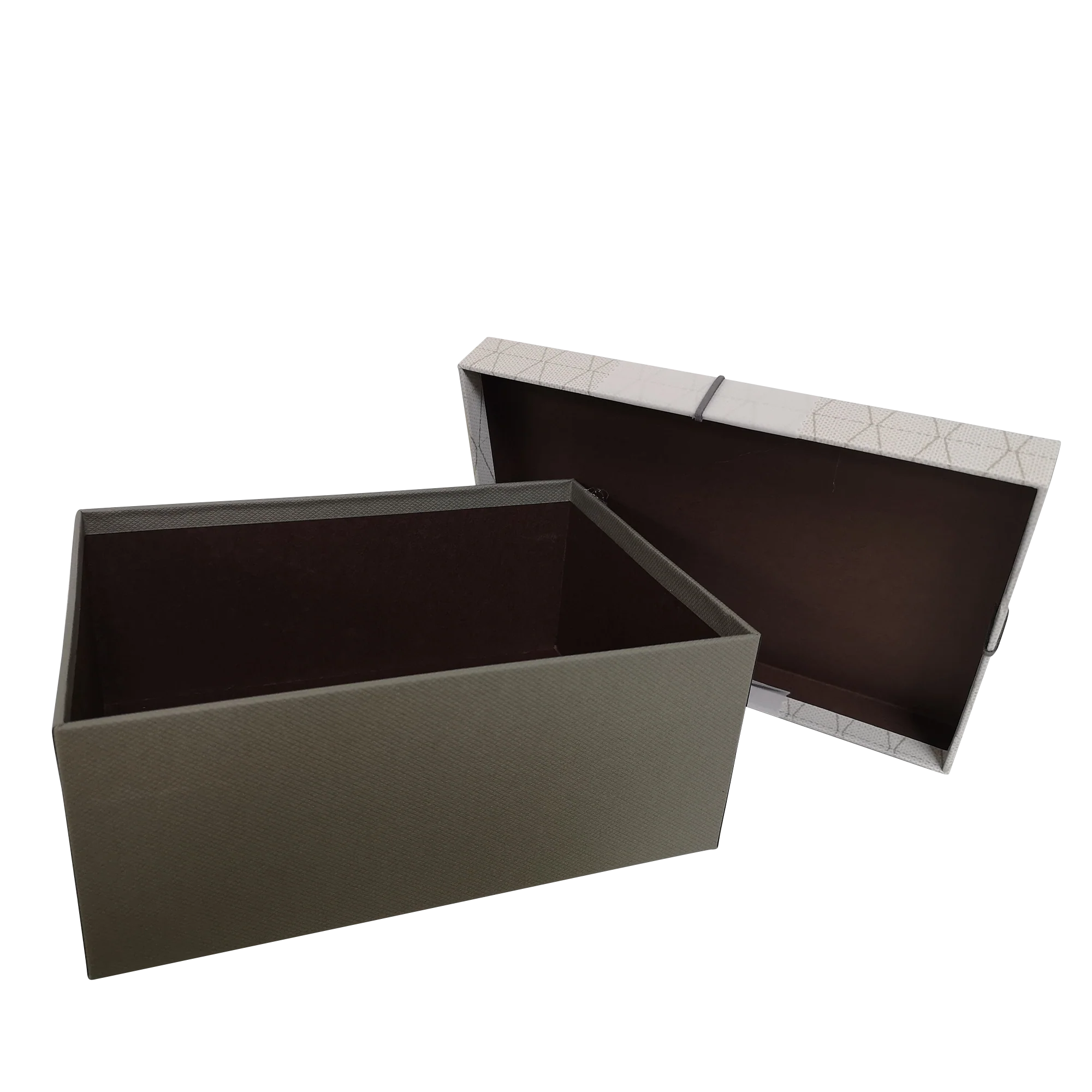 Rectangular Rigid Geometric Pattern Gift Box With Ribbon & Sleeve - Image 7
