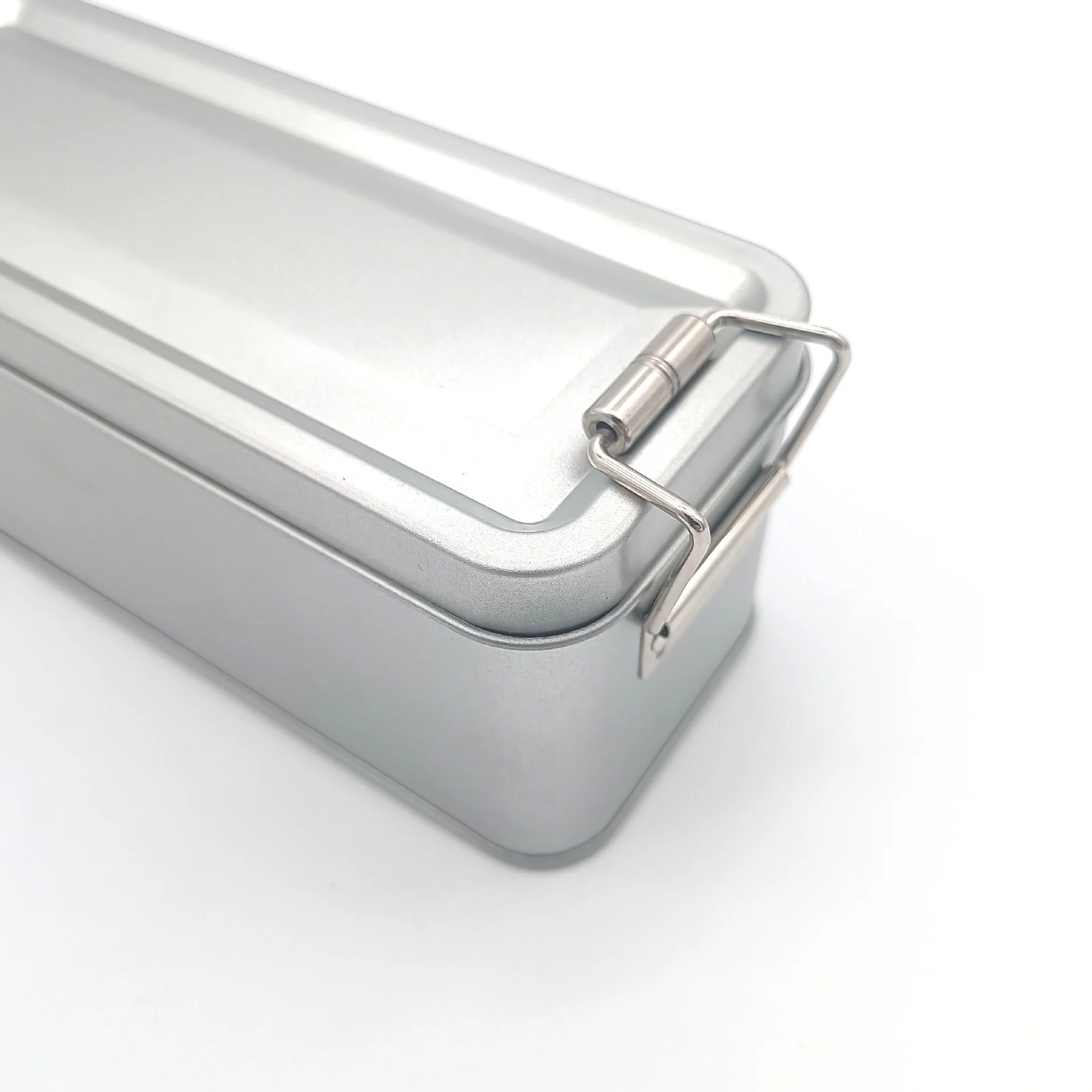 Silver Rectangular Tin with Clip Lid / L150 x W60 x H60(mm) - Image 5