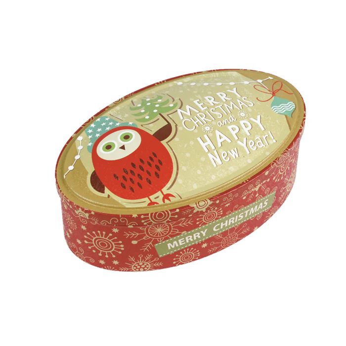 Oval Step Lid Christmas Gifts Storage Tin - Image 6