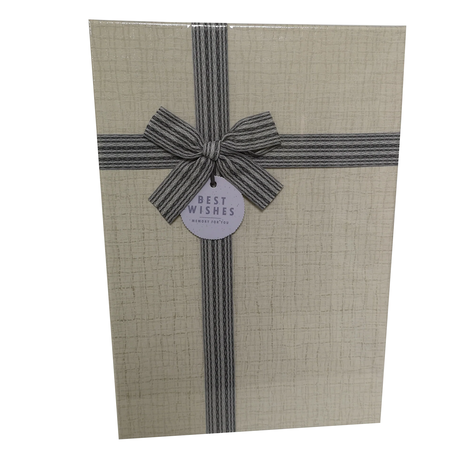 Extra Large Rectangular Rigid Checks Gift Box With Ribbon & Bow