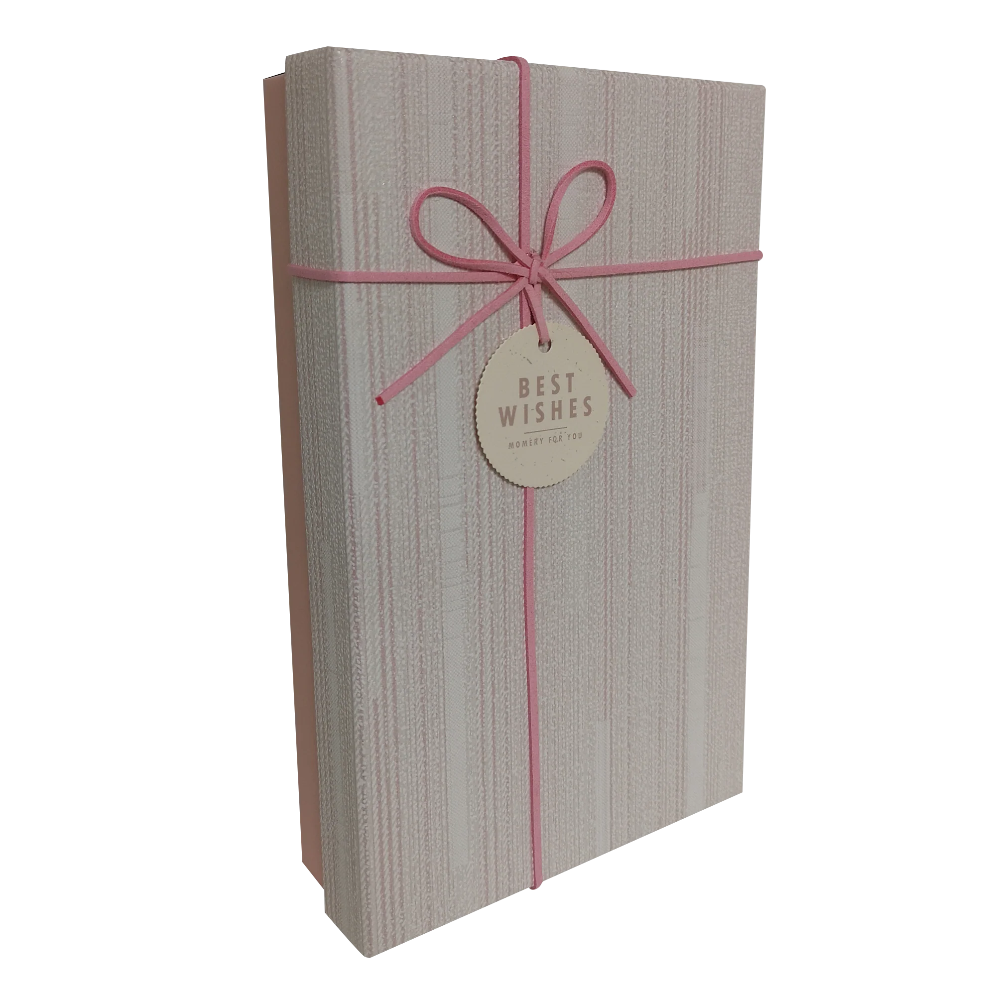 Rectangular Rigid Vertical Lines Gift Box With Ribbon & Bow - Image 3