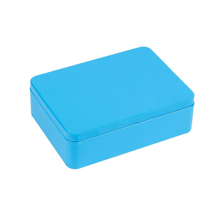 Rectangular Solid Lid Storage Tin with Inside Print - Image 4