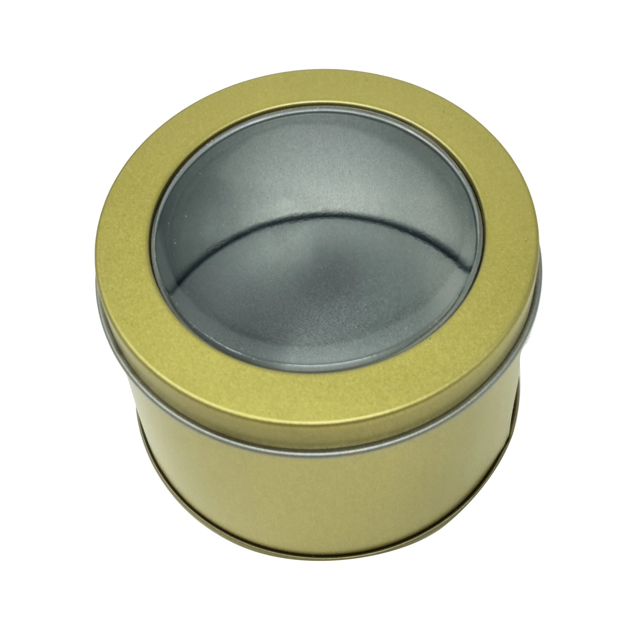 Printed Black/Gold Round Tin Box With Window Lid/ D90 x H60(mm) - Image 4