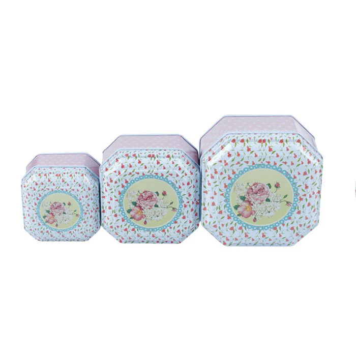 Square Step Lid Stackable Storage Tin - Set of 3 - Image 3