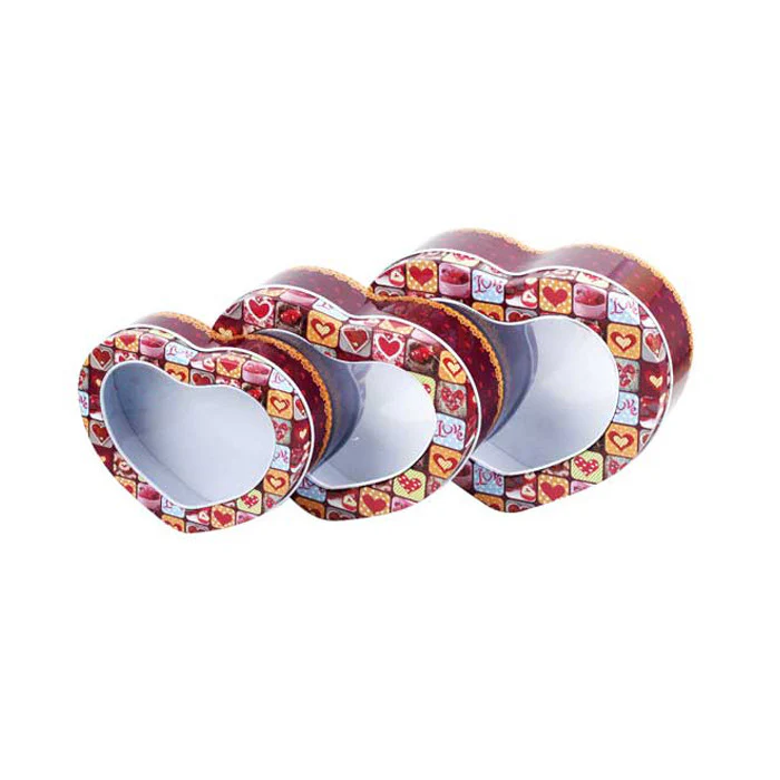 Heart Shaped Window Lid Stackable Storage Tin - Set of 3 - Image 13