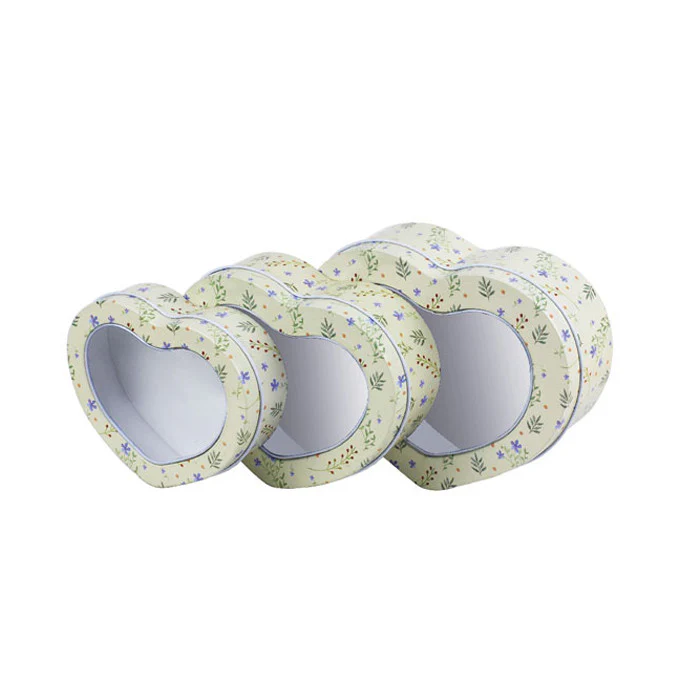 Heart Shaped Window Lid Stackable Storage Tin - Set of 3 - Image 5