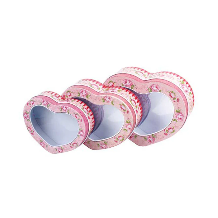 Heart Shaped Window Lid Stackable Storage Tin - Set of 3 - Image 9